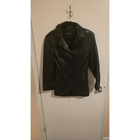 American People Leather Jacket Button Down Fall Jacket Womens Small Moto Gothic - Picture 1 of 9